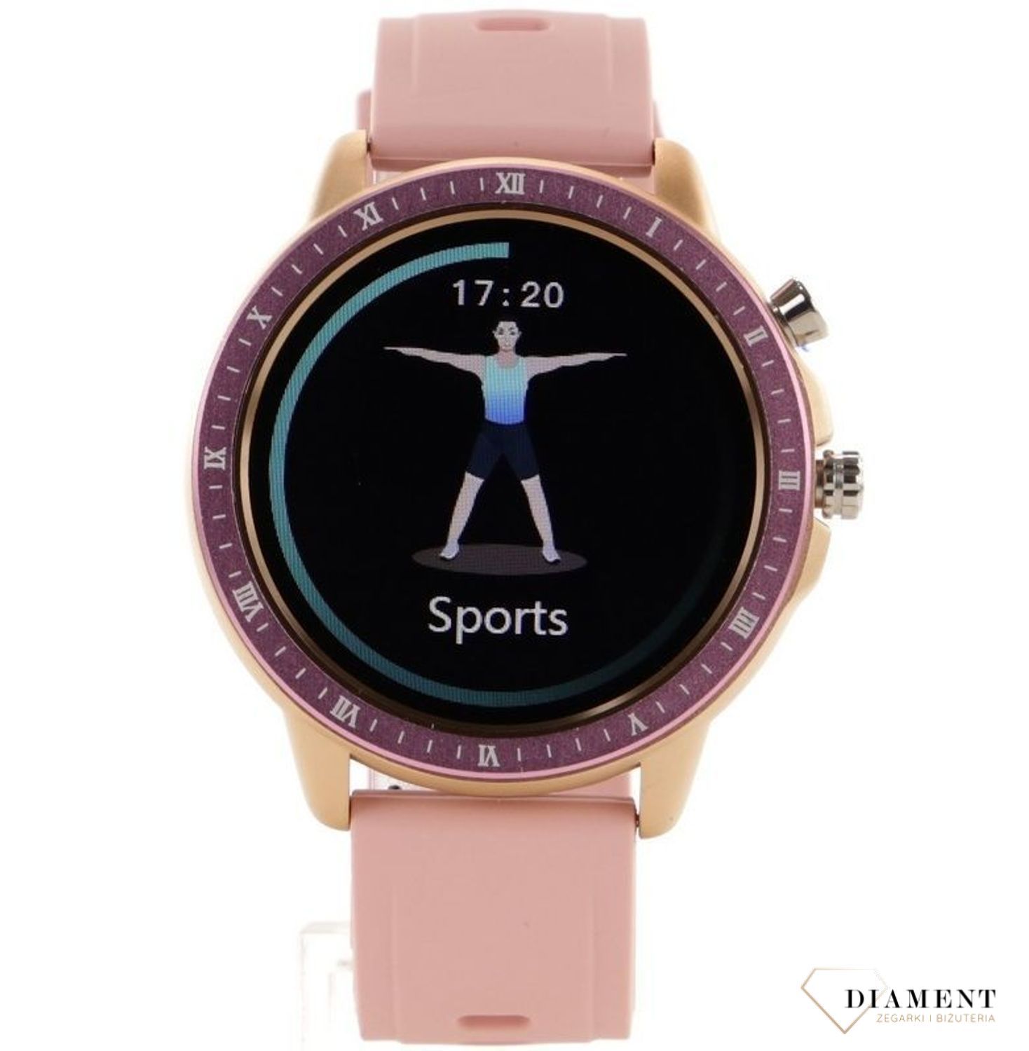 Smartwatch Damski Różowy S02 Sportowy Krokomierz Pulsometr Powiadomienia Monitoring snu.jpg